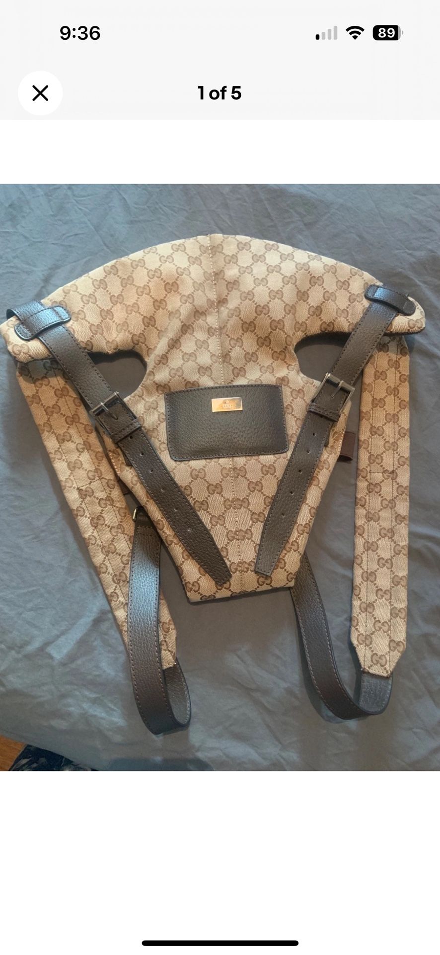 Gucci Canvas Baby Carrier 
