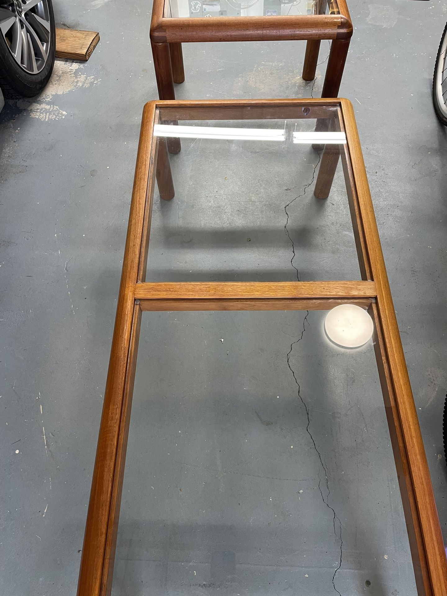 MCM d-SCAN teak coffee and side table.