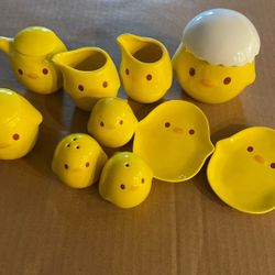New Ceramic stoneware Cute Duck Kitchen salt Pepper Shakers creamer sauce Jar sugar Pot Milk Pitcher Plates