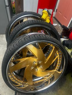 Rucci Forged Gold Custom Wheels with Tires