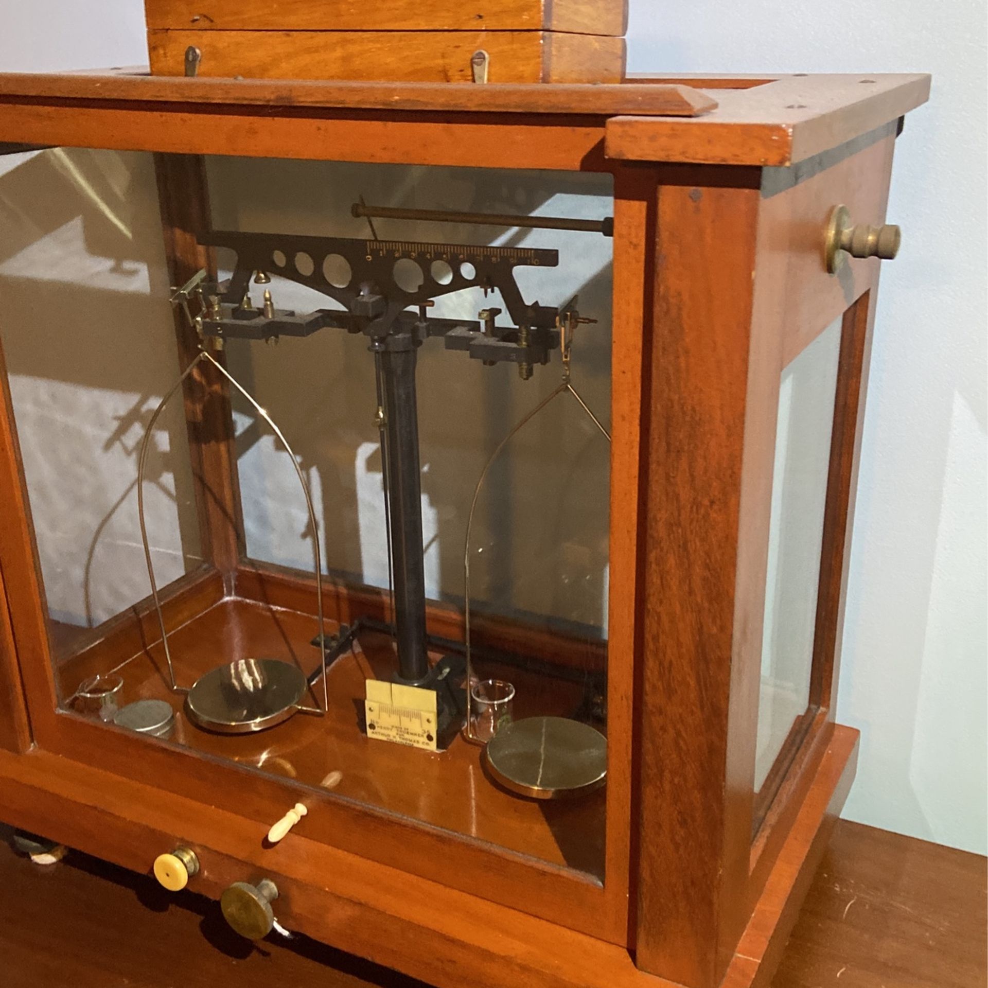 Vintage Balance, Mahogany, Scientific Scales, Stanton Instruments Antique Lot
