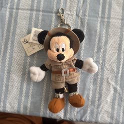 Vintage Safari Mickey Plush Key Chain (Animal Kingdom)