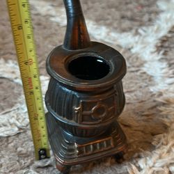 Vintage Miniature Cast Iron Pot Belly Stove Black