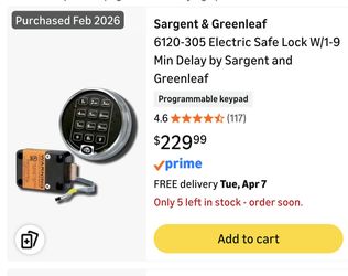 Electric Safe Lock Sergent & Greenleaf