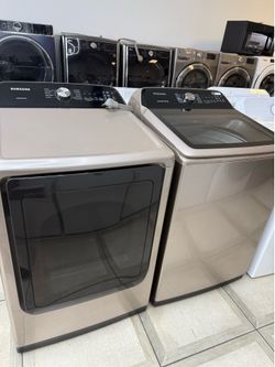 Samsung top load washer and electric dryer set