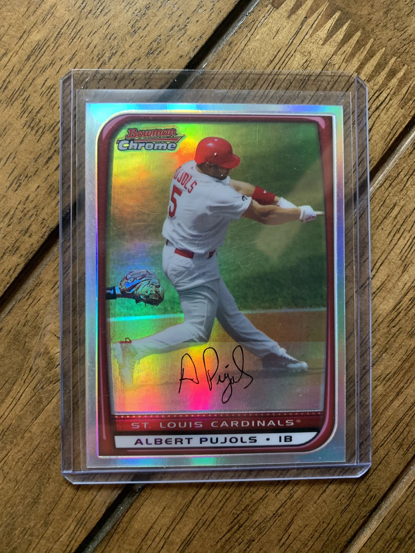Albert Pujols 2008 Bowmen Chrome Refractor #153 Cardinals Baseball Card