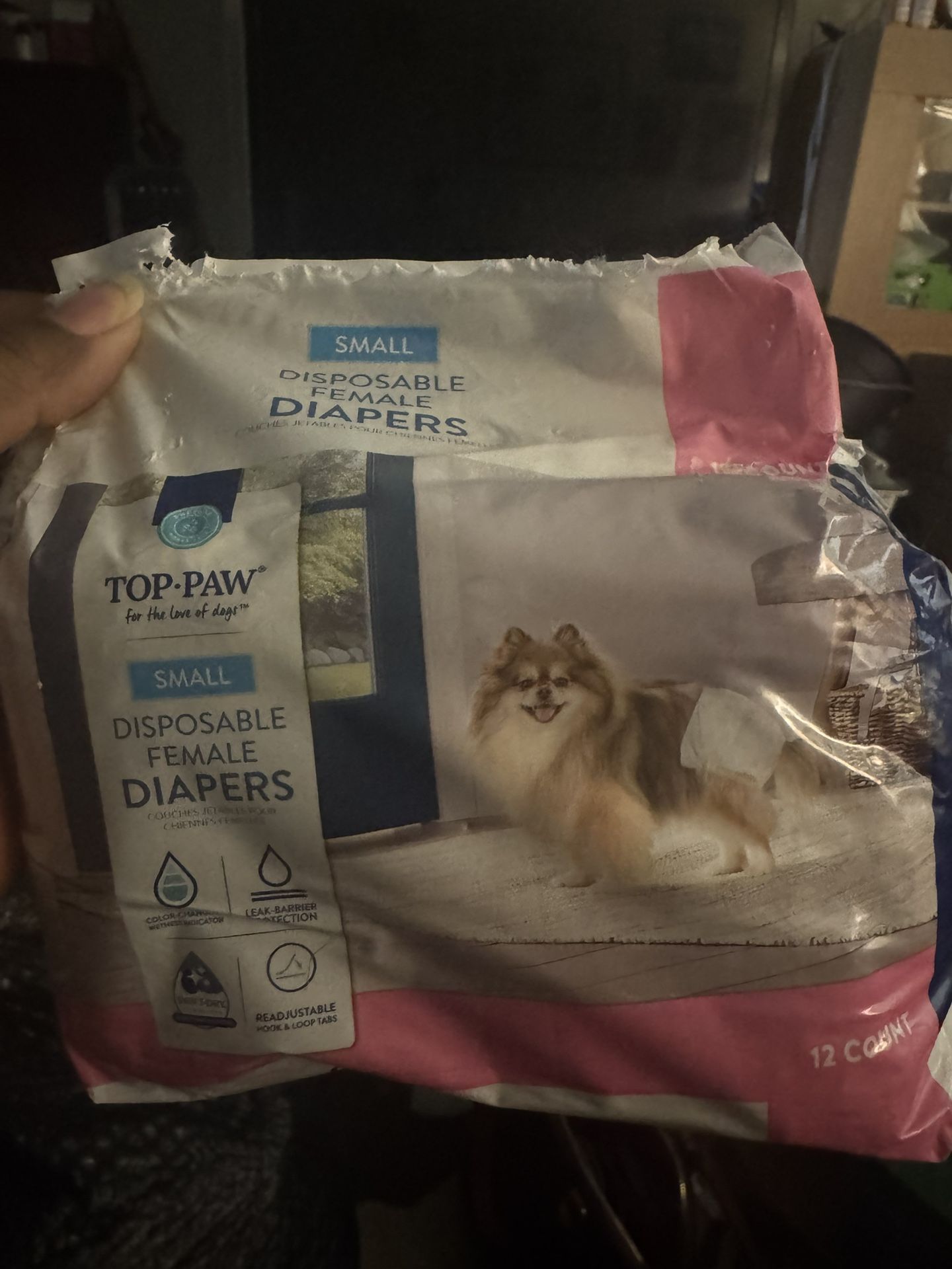 Disposable Female Diapers for small Dogs - Top paw Brand
