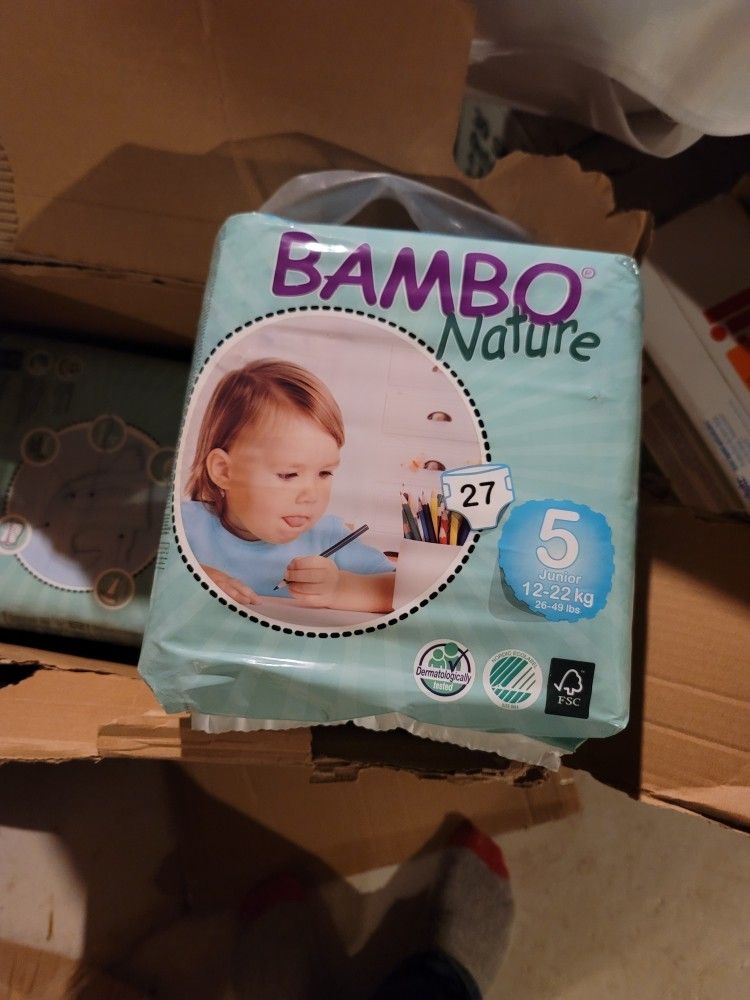 Bambo Nature Eco Friendly Baby Diapers Classic for Sensitive Skin, Size 5 168 Count