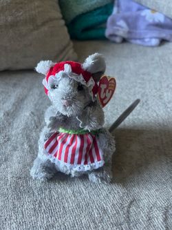 Ty Beanie Baby Janglemouse Gray Mouse Plush Beanbag Christmas 2005 Vintage
