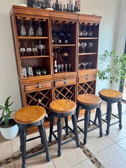 Real Wood Modular Bar Set / Kitchen Island – 6 Pieces