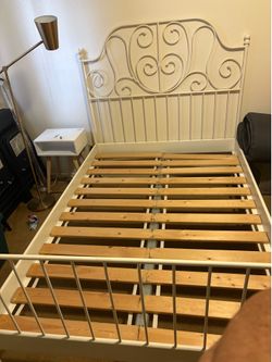 Ikea white full size bedframe