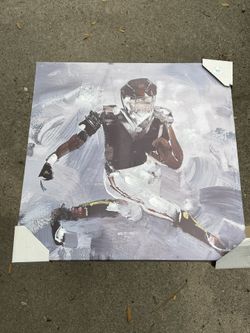 Canvas Painted Art Football Player Sports Picture