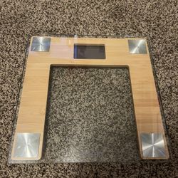 Homedics Bamboo Glass Bathroom Scale 