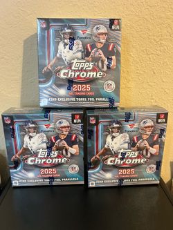 Fanatics Exclusive Topps Chrome NFL 2025 Football 3x Mega Boxes