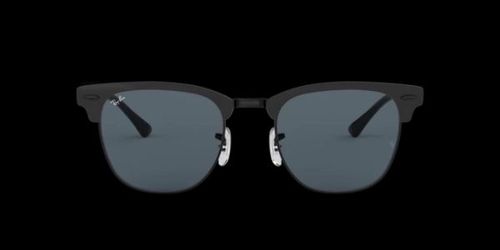 Ray-Ban Clubmaster Metal Matte Black/Blue 51 mm Sunglasses RB3716 186/R5 51-21 *NIB*