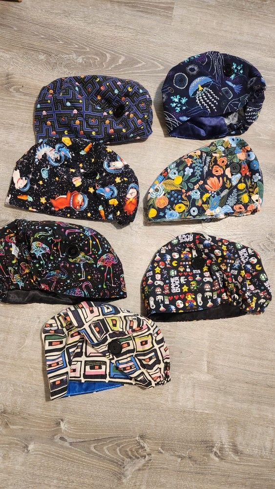 Satin Lined Scrub Caps