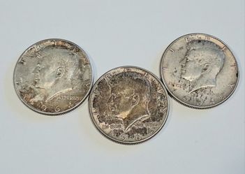 90% Silver Kenney Half Dollars (3)