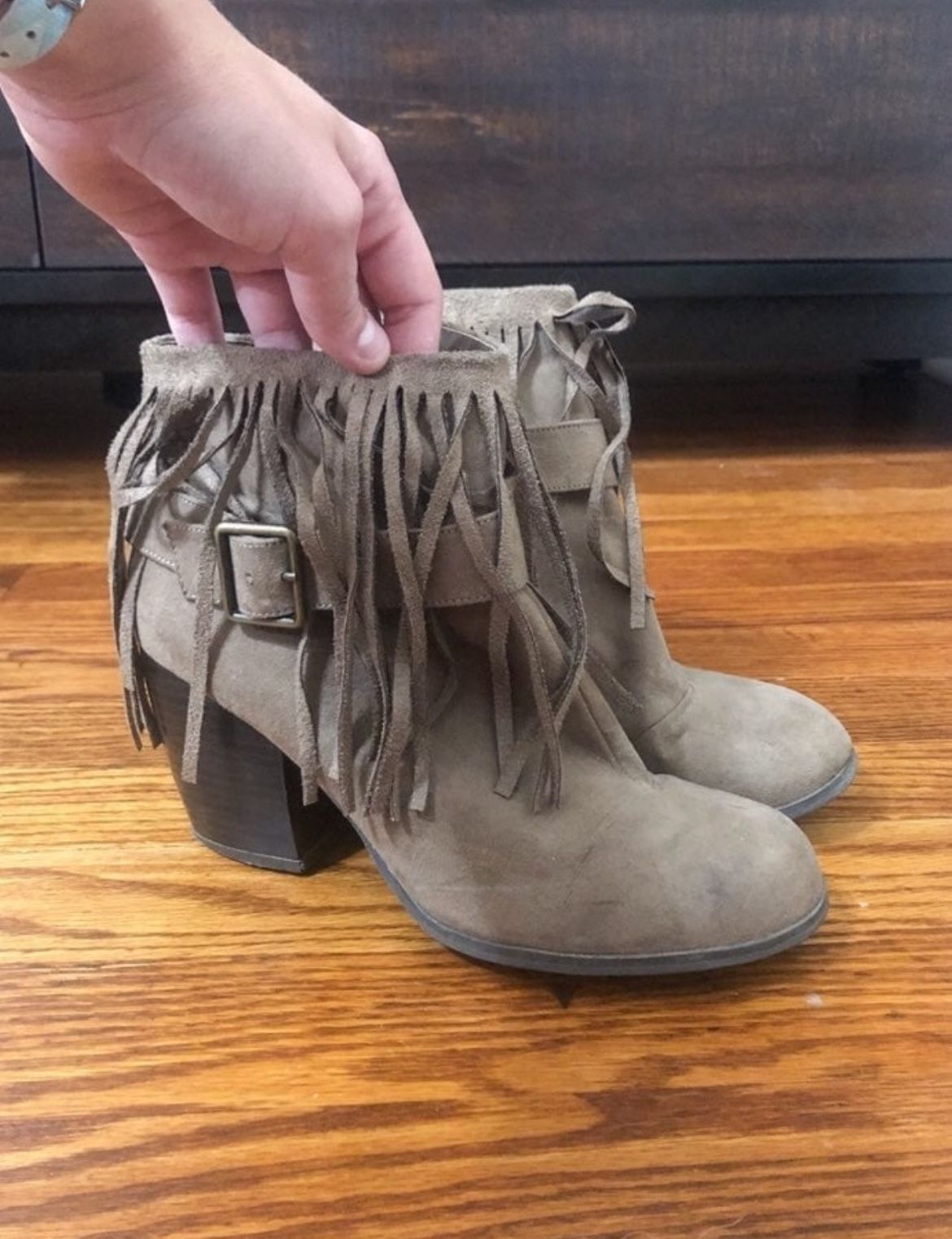 Chunky Fringe Heels