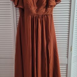 Bridesmaid Dress - Burnt Orange Size 16