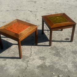 Vintage Mid Century Brown Saltman Tables 