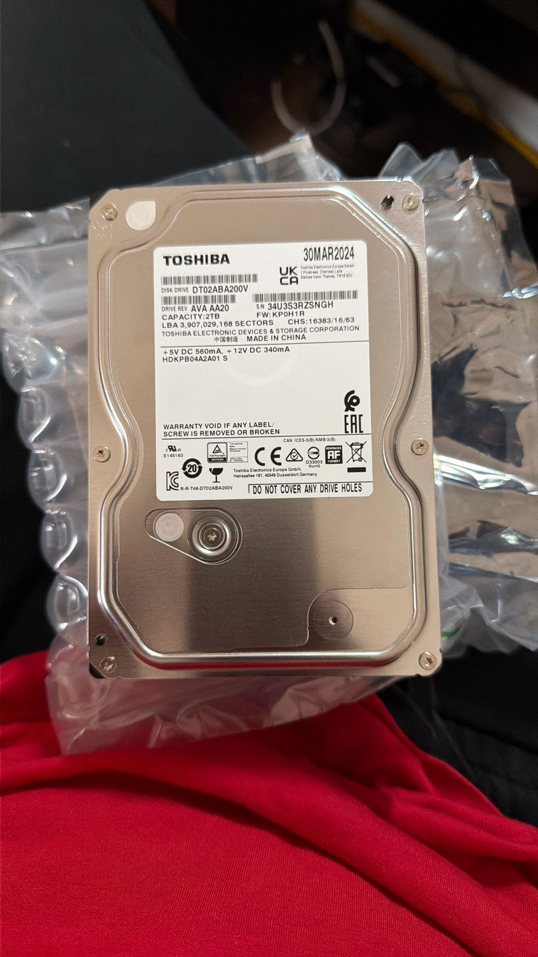 Toshiba 2TB Internal Sata HDD