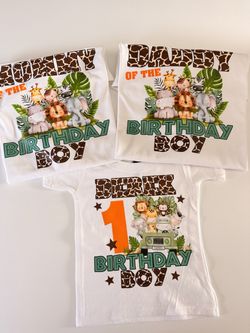 Safari theme birthday shirts