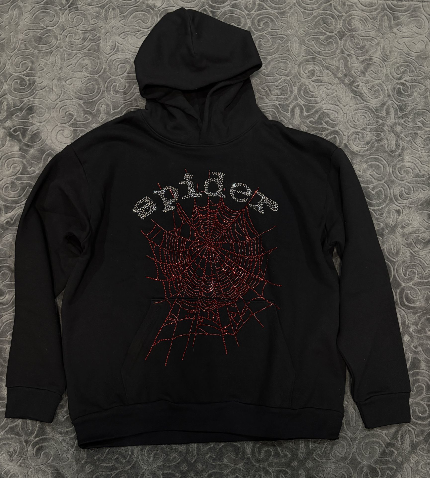Sp5der OG Rhinestone Hoodie 'Black'