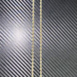 Gold Plated Rope Chain Moissanaite Cross