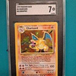 1999 Base set Charizard Holo Pokémon card graded SGC 7