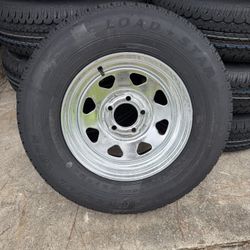 New 205-75-14inch Traiier Tire With Galvanized Rim.  30 Day Special
