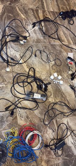 Big lot of computer cables and all sorts of adapters