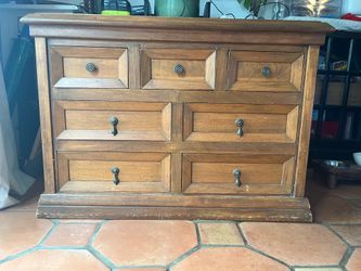 *FREE* Vintage mid-century solid wood chest of drawers  35” wide x 16” high x 8” deep