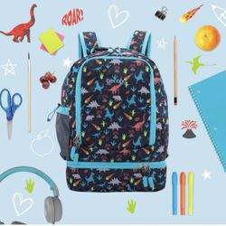 Bentgo Kids’ 2-in-1 17” Backpack & Insulated Lunch Bag-Dino
