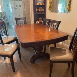 Solid Wood Dinning Table & 6 Chairs