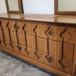 Mid- CENTURY CARVED CABINET