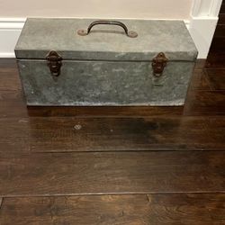antique steel tool box. 