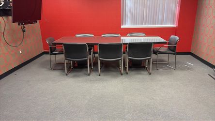 Solid wood conference table