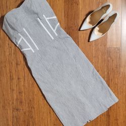 New w/tag light grey bebe strapless corset dress size 6