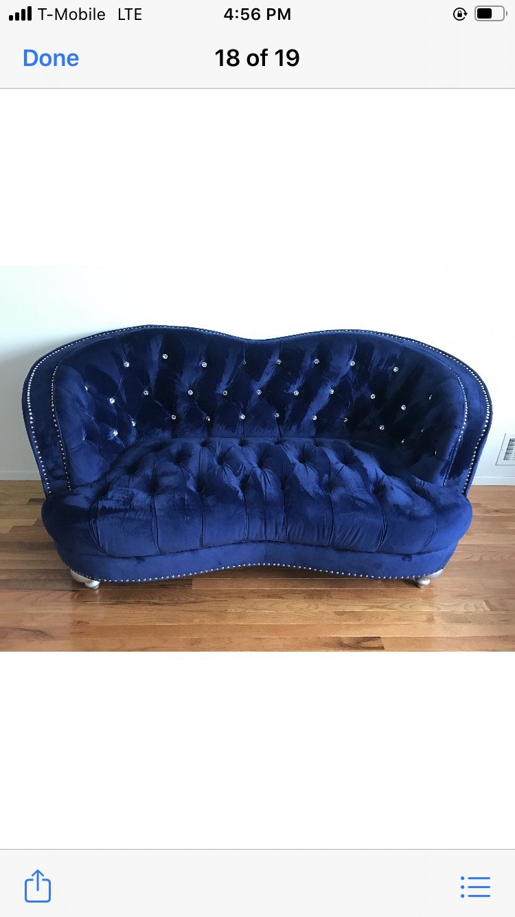 Blue Valore couch and loveseat