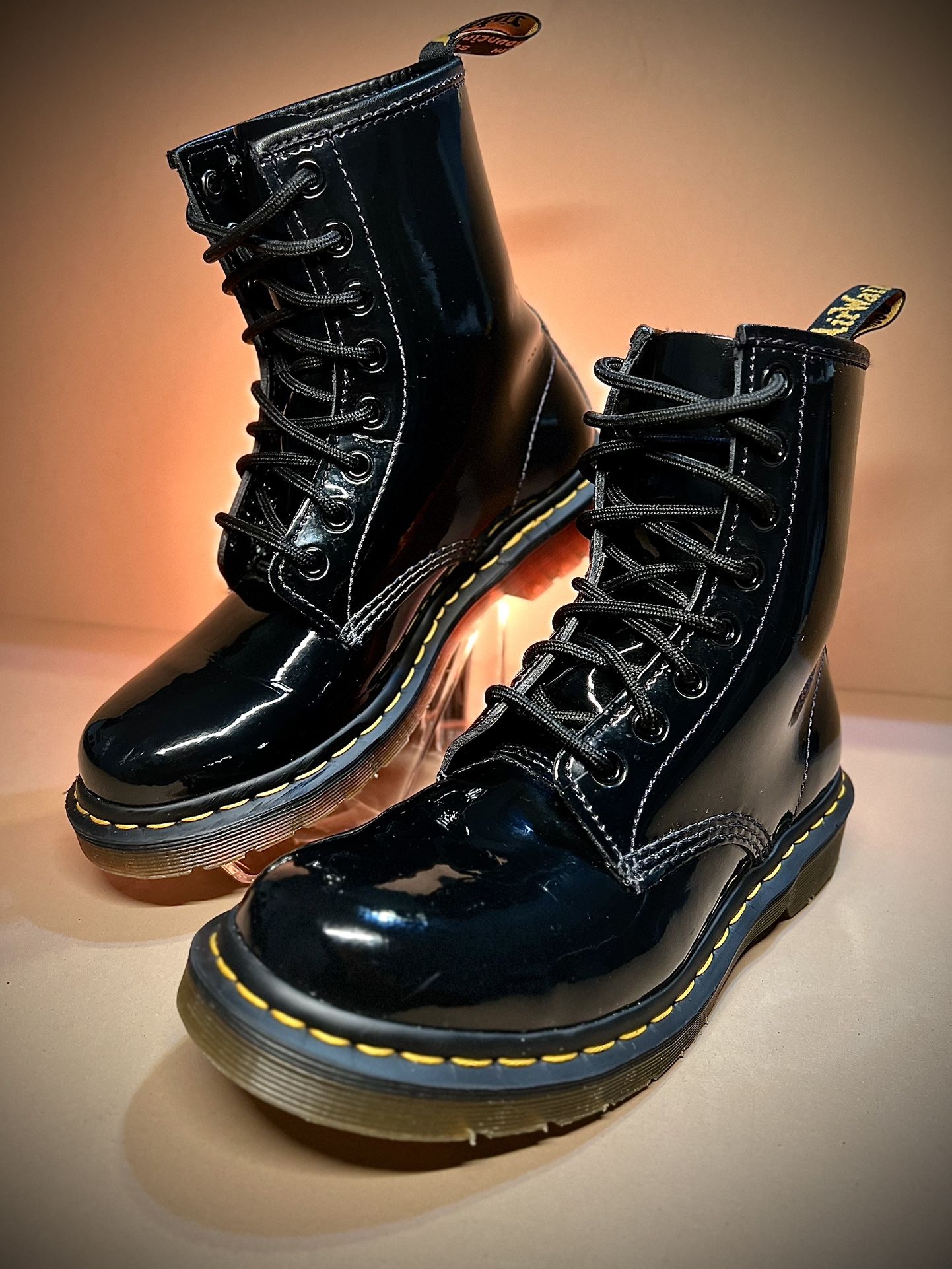 Dr. Martens 1460 Patent Leather Black Combat Boots 11821011 | Men 7