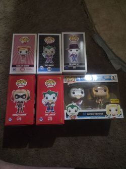 Mixed harley quinn and joker funko pops