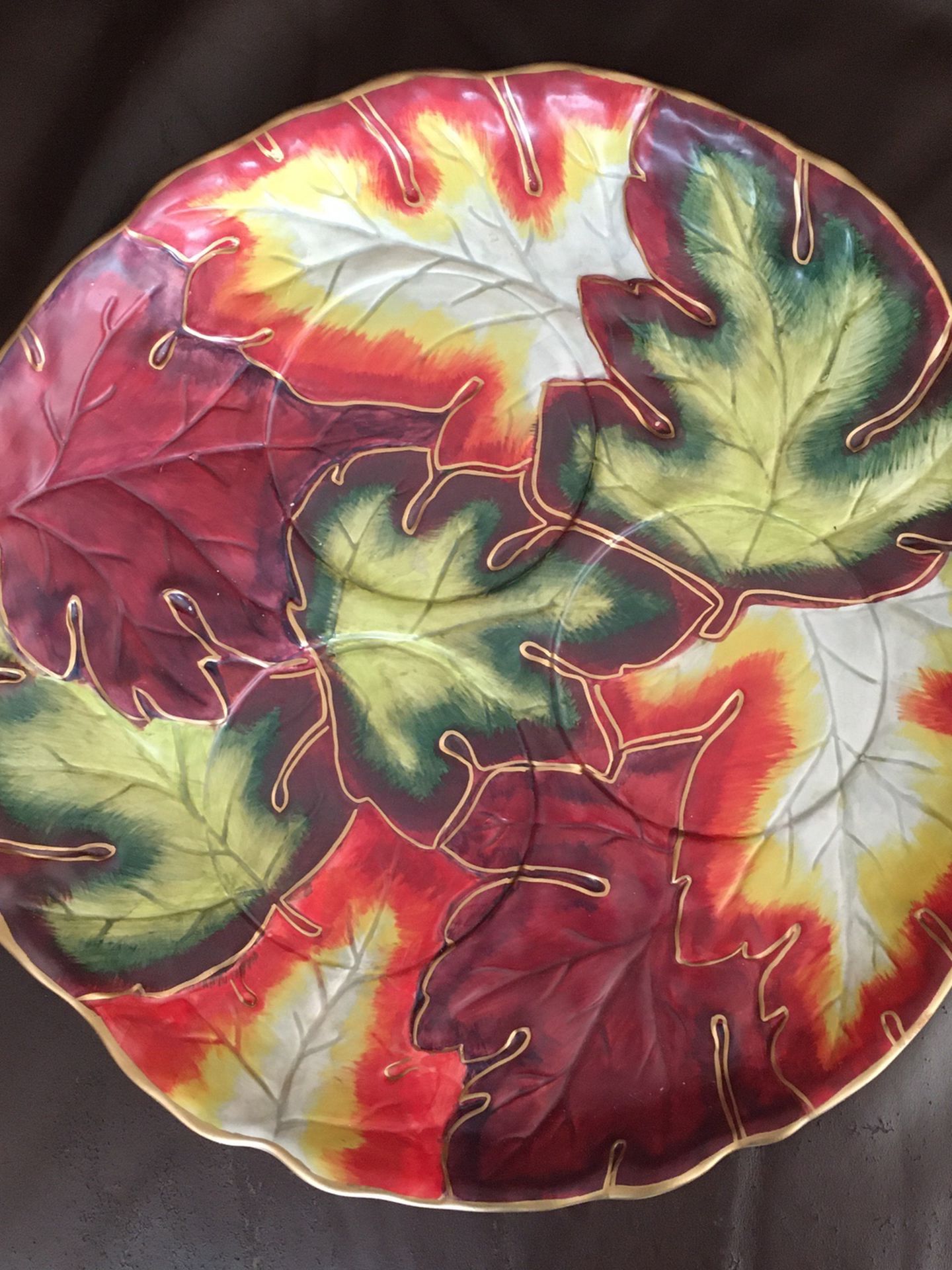 Leaf Candle Holder Plate by PARTYLITE
