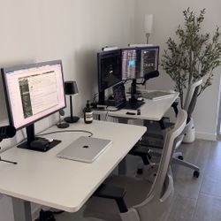 Adjustable Standing Desks + Ergonomic Chairs – Sets in Good Condition 