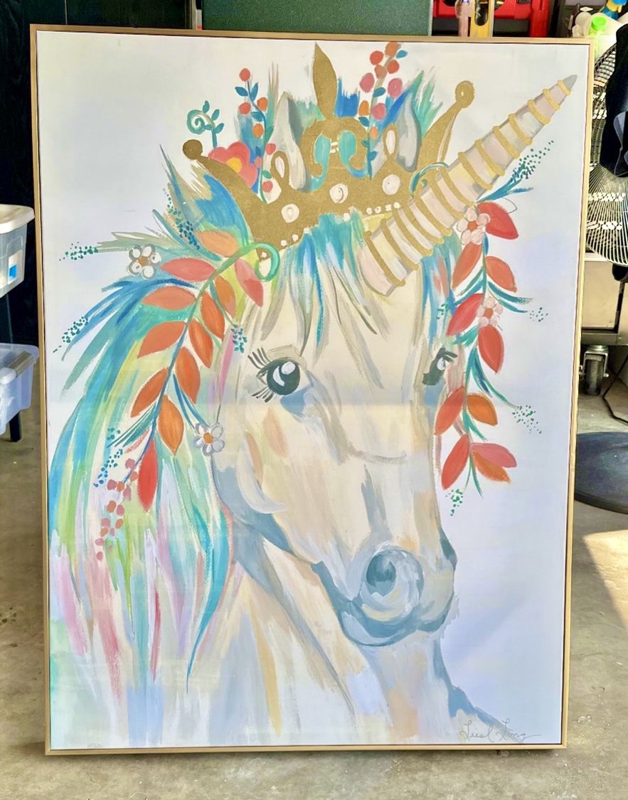 Unicorn With Crown Of Floers