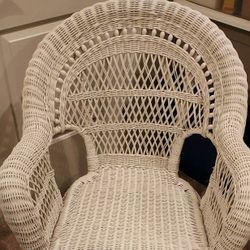 White Wicker Armchair