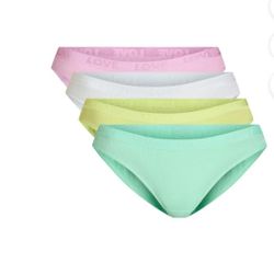 No Boundaries Women’s Stretch Ribbed Bikini, 5 Pack Underwear Size XXXL (21) New