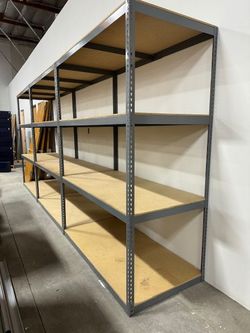 Industrial 4 Tier Shelving 72 in W x 36 in D Boltless Warehouse Rivet Storage Rack Similar to Uline Stronger Than Homedepot Lowes And Costco Delivery 