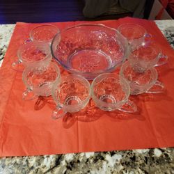 Punch Bowl Set With Eight Cups