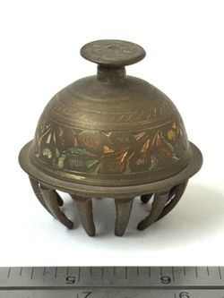 ⭐️ VINTAGE Hindu Indian Brass Claw Bell