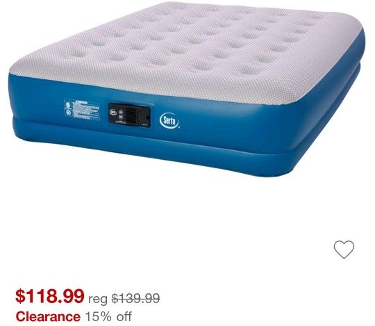Serta 16" Raised Air Mattress with Never Flat Pump